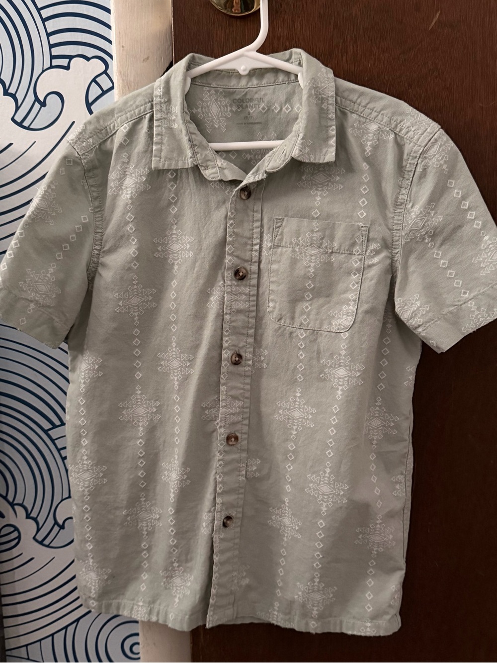 Boys Mix Short and Long Sleeve Button-Up Shirts - bundle size 6-8